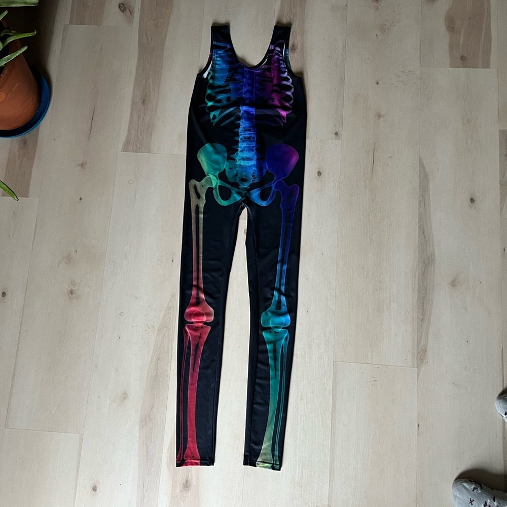 Dollskill rainbow skeleton unitard